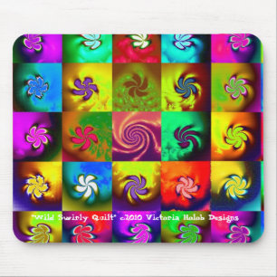 "WILD SWIRLY QUILT", Mousepad