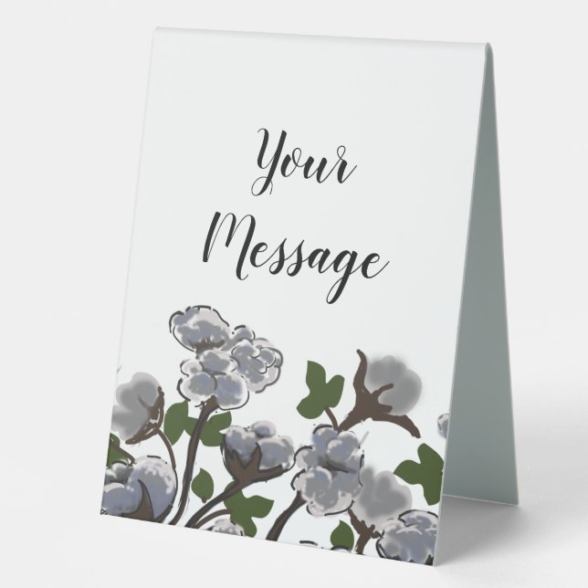 Wild Texas Cotton Pedestal Sign (Front)