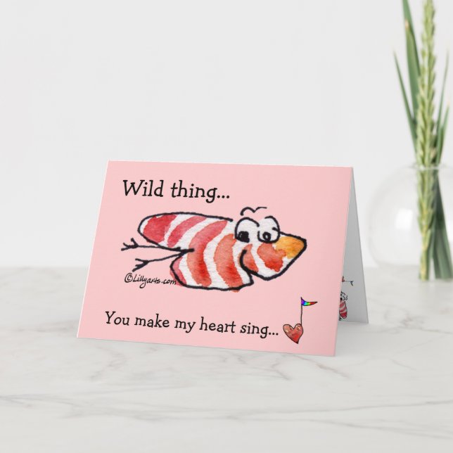 Wild Thing Cute Heart Valentine Card (Front)