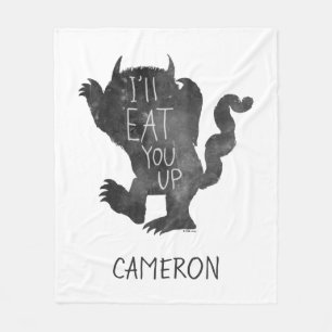 Wild Thing I'll Eat You Up Add Your Name Fleece Blanket