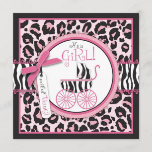 Wild Thing Invitation Square Pink B