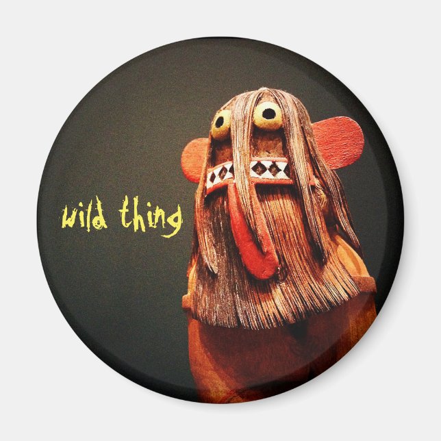 Wild Thing Kachina Doll Face Photo Fun Cute Magnet (Front)