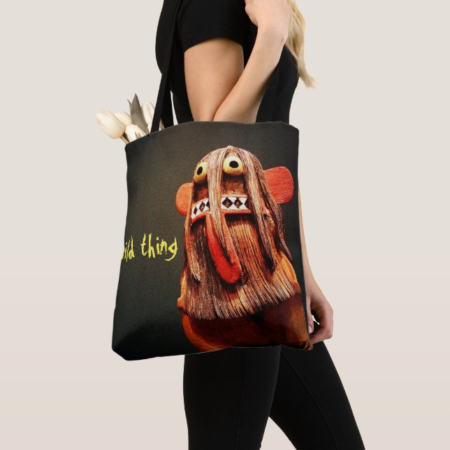 Wild Thing Kachina Doll Face Photo Fun Simple Bold Tote Bag (Close Up)