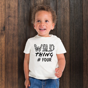 Wild Thing Number Quote Funny Leopard Print Baby T-Shirt