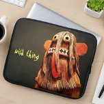 Wild Thing Quote Cute Fun Kachina Doll Face Bold Laptop Sleeve<br><div class="desc">Who can resist a face like this? Connect with your inner wild child whenever you use this cute, colourful little character on a unique photography neoprene laptop sleeve. This sleeve comes in three sizes: 15", 13", and 10”. Makes a great gift for someone special! You can easily personalise this neoprene...</div>