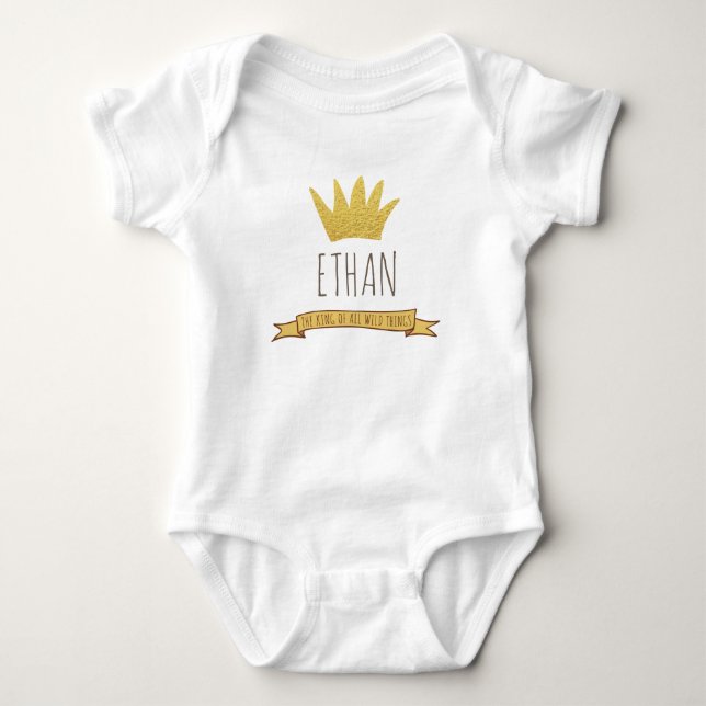 Wild Things Gold Crown Birthday Infant Creeper (Front)