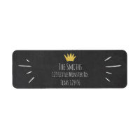 Wild Things Gold Crown Return Address Label Boy