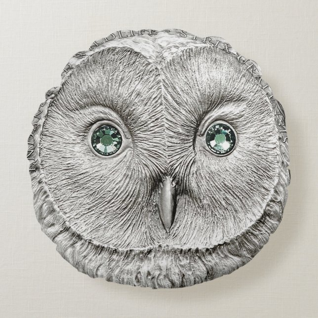 WILD THINGS: Silver Owl Décor Cushion (Front)