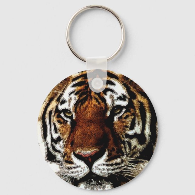 Wild Tiger Artwork Key Ring (Front)