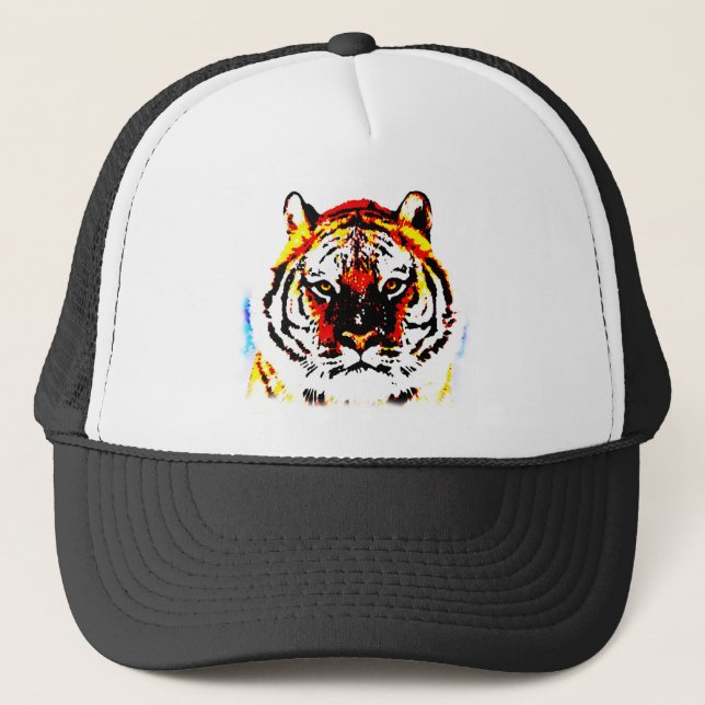 Wild Tiger Artwork Trucker Hat (Front)