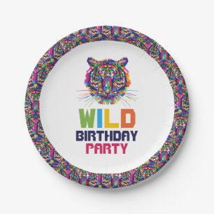 Wild Tiger, Birthday Party Paper Plate