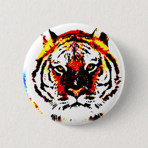 Wild Tiger Eyes 6 Cm Round Badge