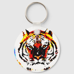 Wild Tiger Eyes Key Ring