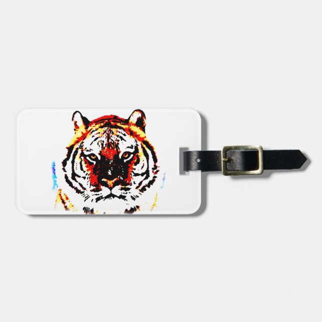 Wild Tiger Eyes Luggage Tag (Front Horizontal)