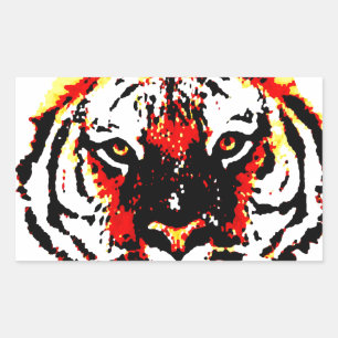 Wild Tiger Eyes Rectangular Sticker