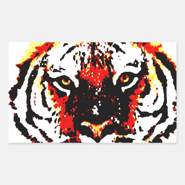 Wild Tiger Eyes Rectangular Sticker (Front)