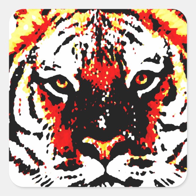 Wild Tiger Eyes Square Sticker (Front)