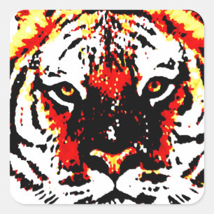 Wild Tiger Eyes Square Sticker
