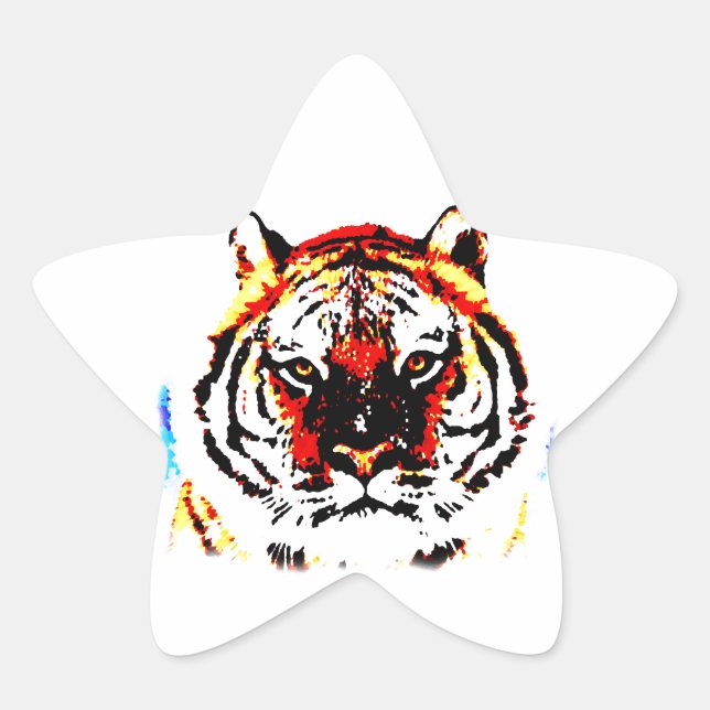 Wild Tiger Eyes Star Sticker (Front)