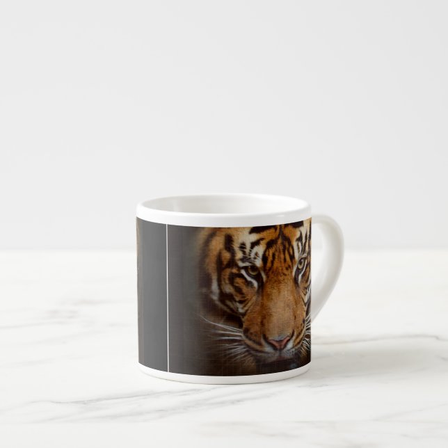 Wild Tiger Face Espresso Coffee Mug (Front Right)