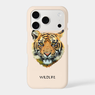 Wild Tiger Face on Light Beige