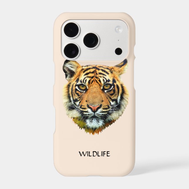 Wild Tiger Face on Light Beige (Back)