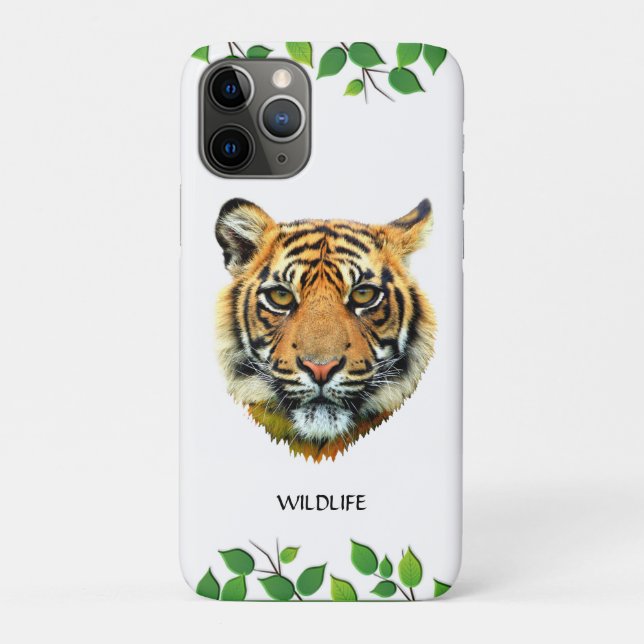 Wild Tiger Face on White Case-Mate iPhone Case (Back)