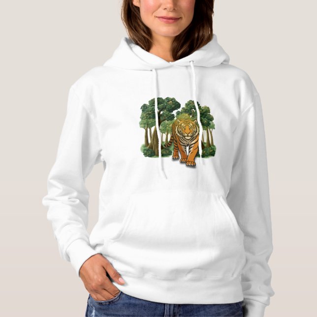 “Wild Tiger in the Forest – Natural Light Jungle D Hoodie (Front)