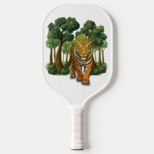 “Wild Tiger in the Forest – Natural Light Jungle D Pickleball Paddle