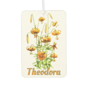 Wild Tiger Lilies Botanical Art Personalised  Car Air Freshener