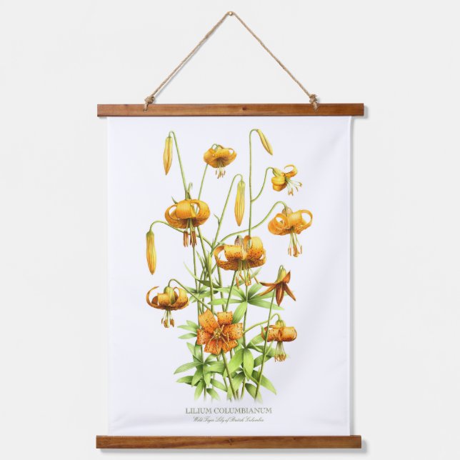 Wild Tiger Lilies Floral Botanical Art Hanging Tapestry (Front)
