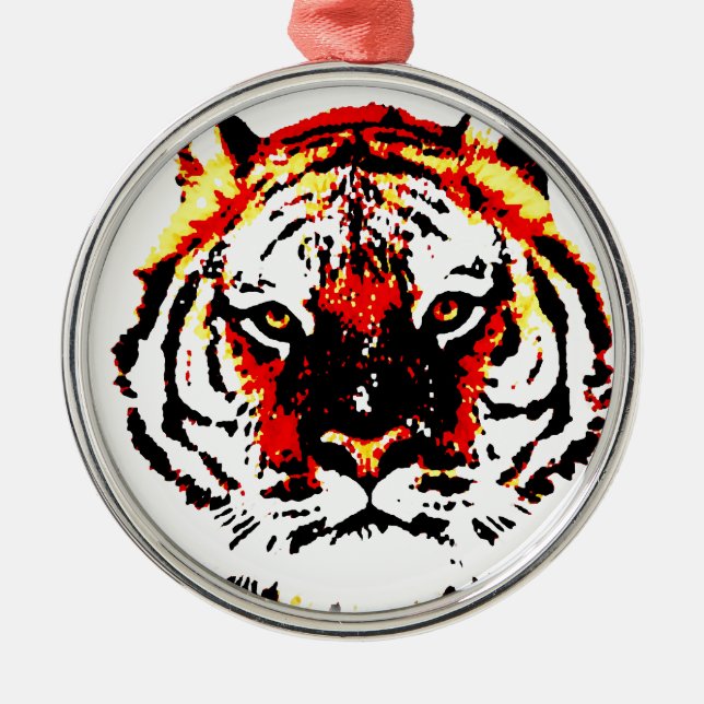 Wild Tiger Metal Tree Decoration (Front)