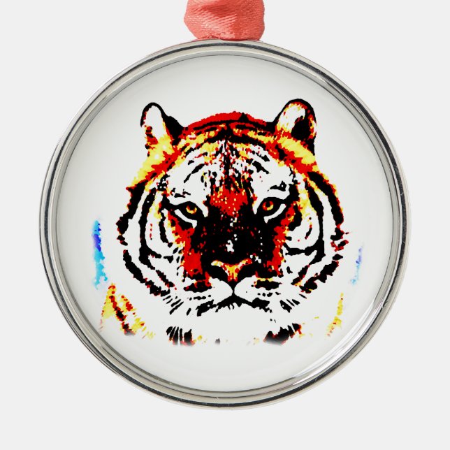 Wild Tiger Metal Tree Decoration (Front)