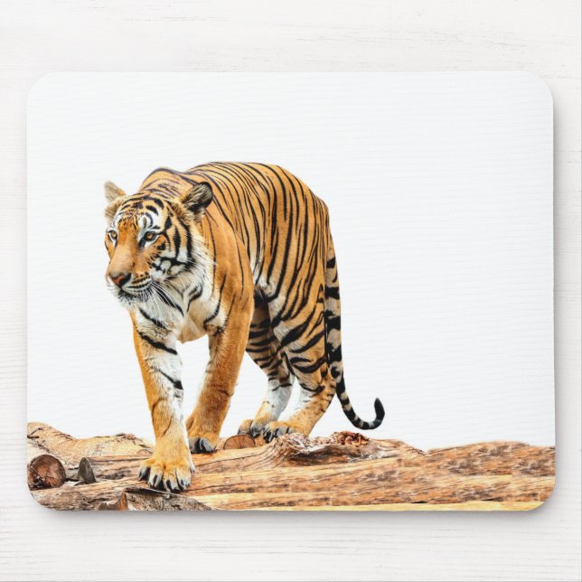 Wild Tiger on a Log Mouse Mat (Front)