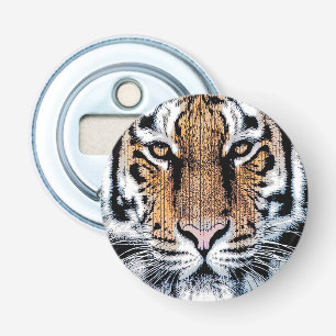 Wild Tiger Portrait Graphic Press Style Bottle Opener