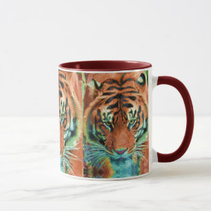 Wild Tiger Reflection Big Cat Wildlife Art Mug