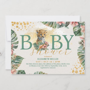 Wild Tiger Rustic Baby Shower Invitation