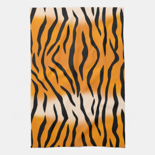 Wild Tiger Stripes Pattern Tea Towel