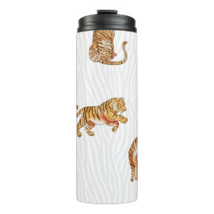 Wild Tigers: Watercolor Animal Pattern. Thermal Tumbler