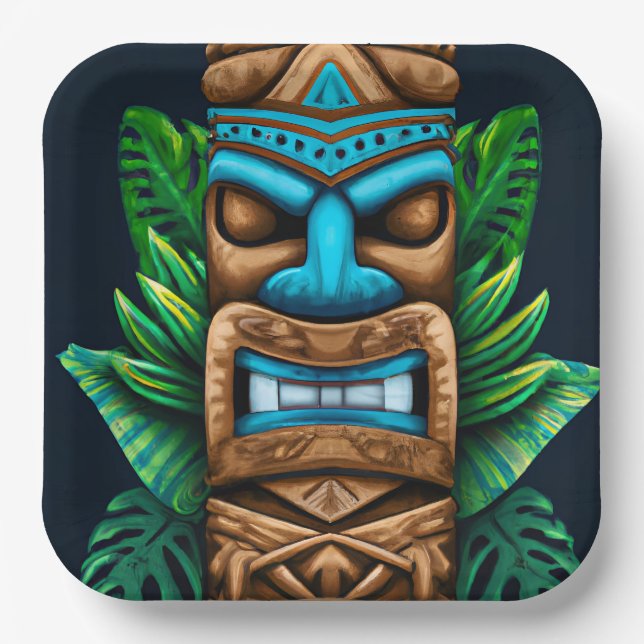 Wild Tiki Luau Paper Plate (Front)