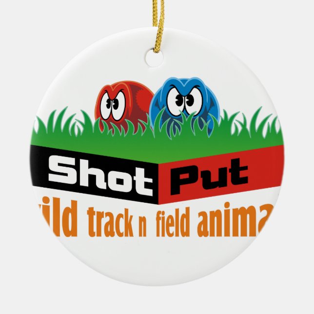 Wild track and field animals ceramic tree decoration (Front)