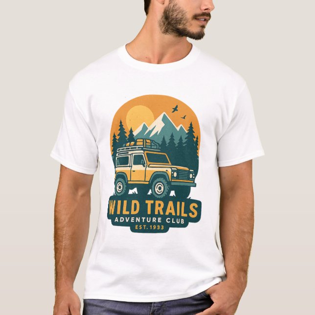 Wild Trails Adventure Club — Off-Road 4x4 Mountain T-Shirt (Front)