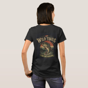 Wild Trails Retro Bass Fishing Adventure T-Shirt