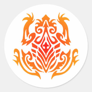 Wild Tribal Frog Tattoo Classic Round Sticker