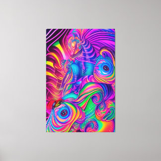 Wild Trippy Abstract Pattern Psychedelic Art Colou Canvas Print