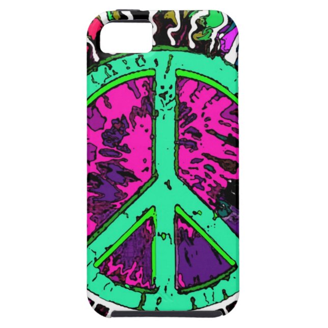 Wild Trippy Hippie Peace Sign Case-Mate iPhone Case (Back)