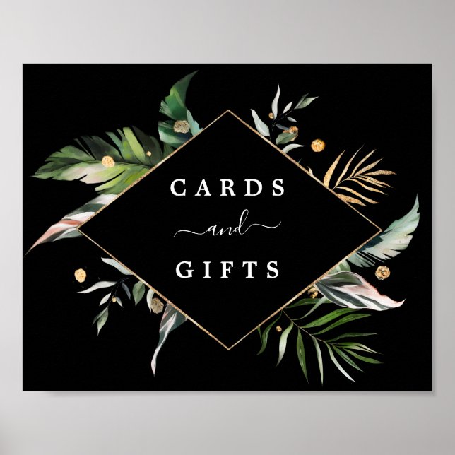 Wild Tropical Foliage Wedding Cards & Gifts Sign (Front)