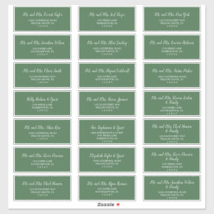 Wild Tropical Green Wedding Guest Address Labels