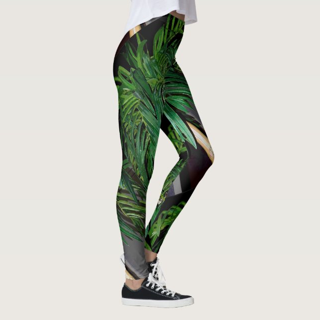 Wild Tropical Jungle Palm Tree Leggings (Right)