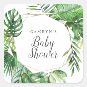 Wild Tropical Palm Baby Shower Envelope Seals